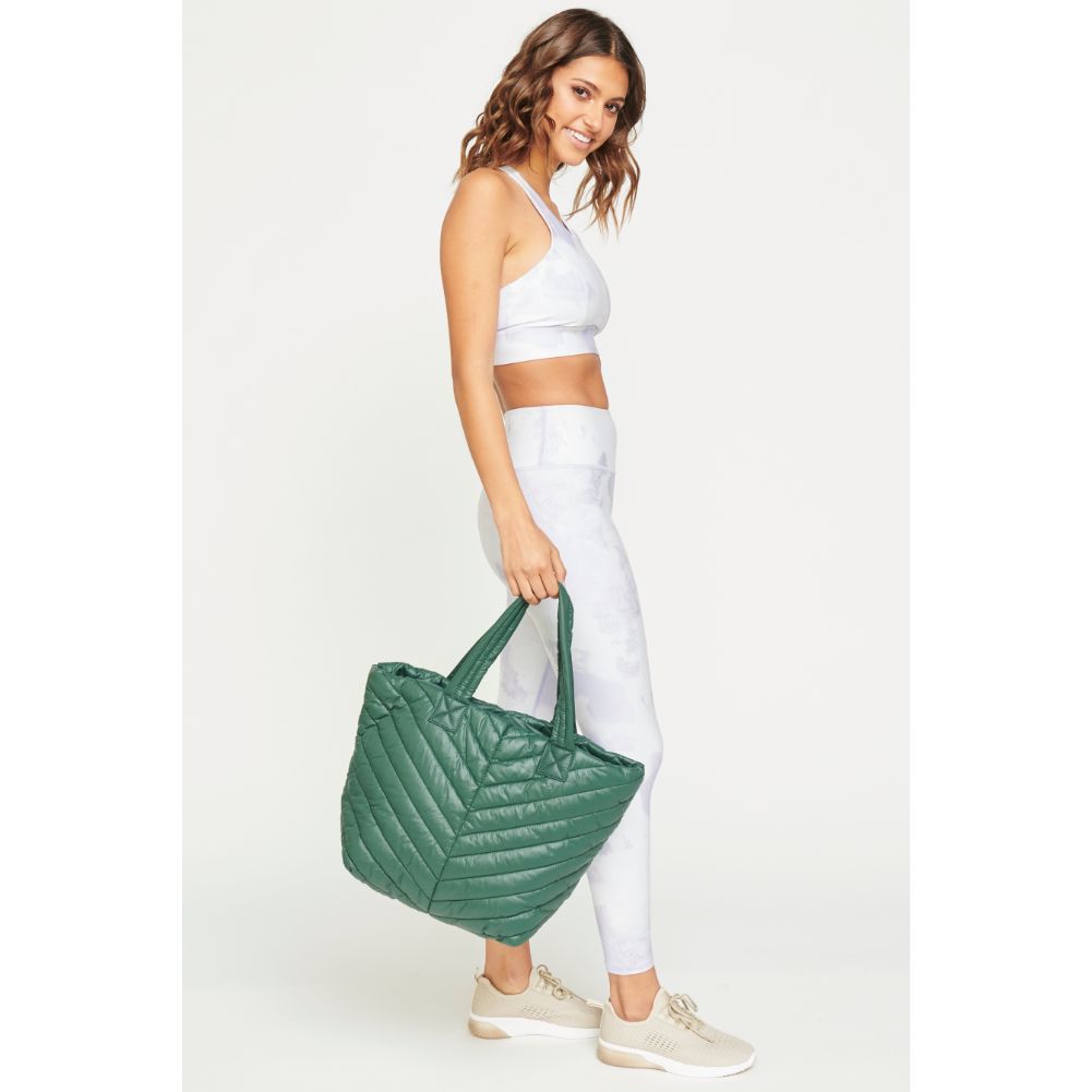 Woman wearing Olive Urban Expressions Kickoff Tote NA-840611162427 View 3 | Olive