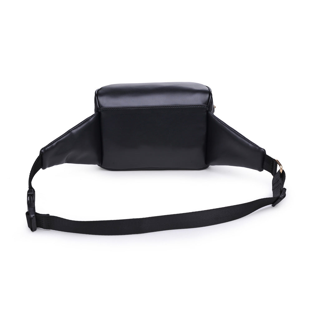 Woman wearing Black Urban Expressions Hawthorn - Perforated Belt Bag NA-840611158611 View 7 | Black