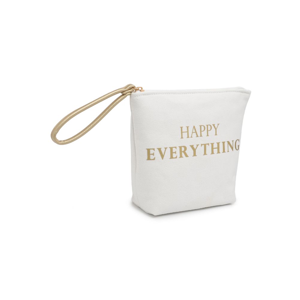 Woman wearing Happy Everything 2 Urban Expressions Carry-All Writing Wristlet 818209013420 View 6 | Happy Everything 2