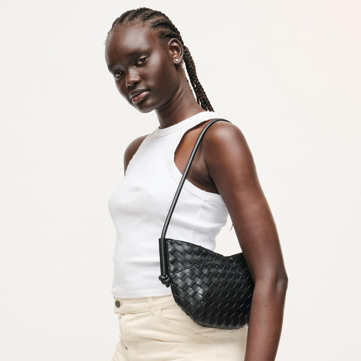 Woman wearing Black Urban Expressions Oakley Shoulder Bag 840504204203 View 2 | Black