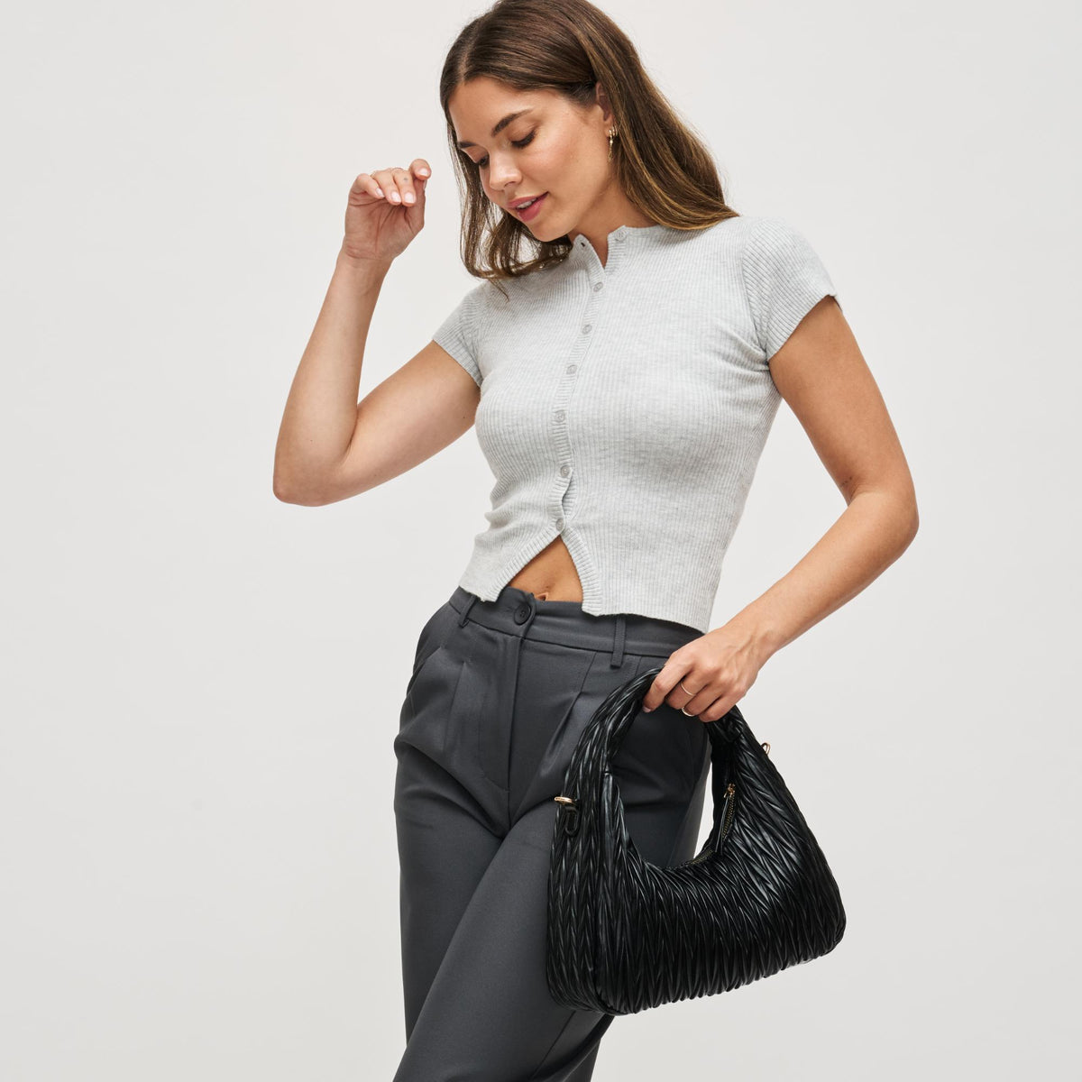 Woman wearing Black Urban Expressions Amara Crossbody 840611198839 View 2 | Black