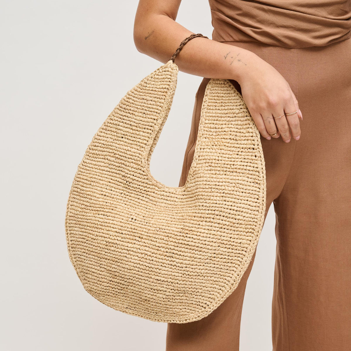 Woman wearing Natural Urban Expressions August Tote 840504204432 View 1 | Natural
