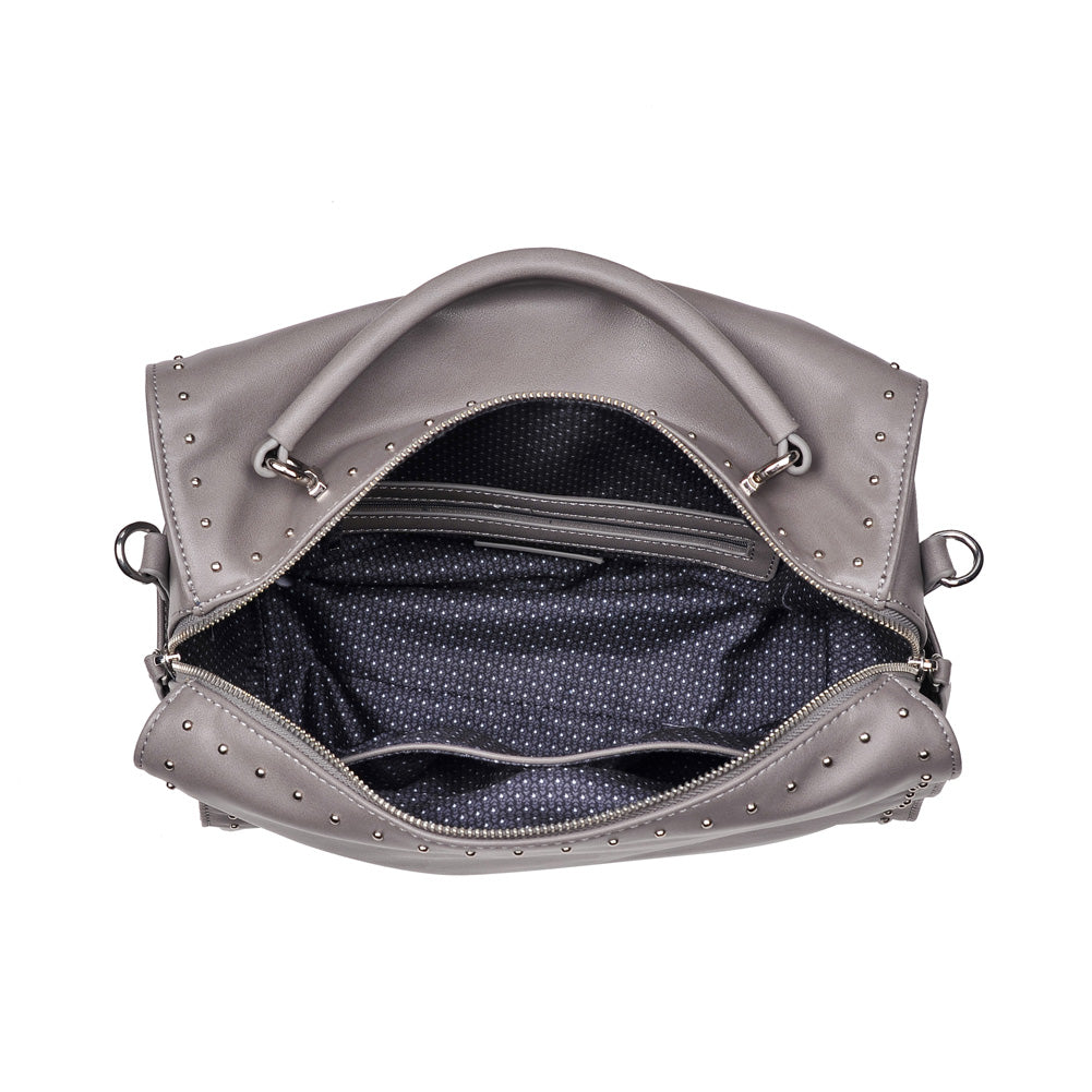 Woman wearing Grey Urban Expressions Madden Satchel 840611153753 View 9 | Grey