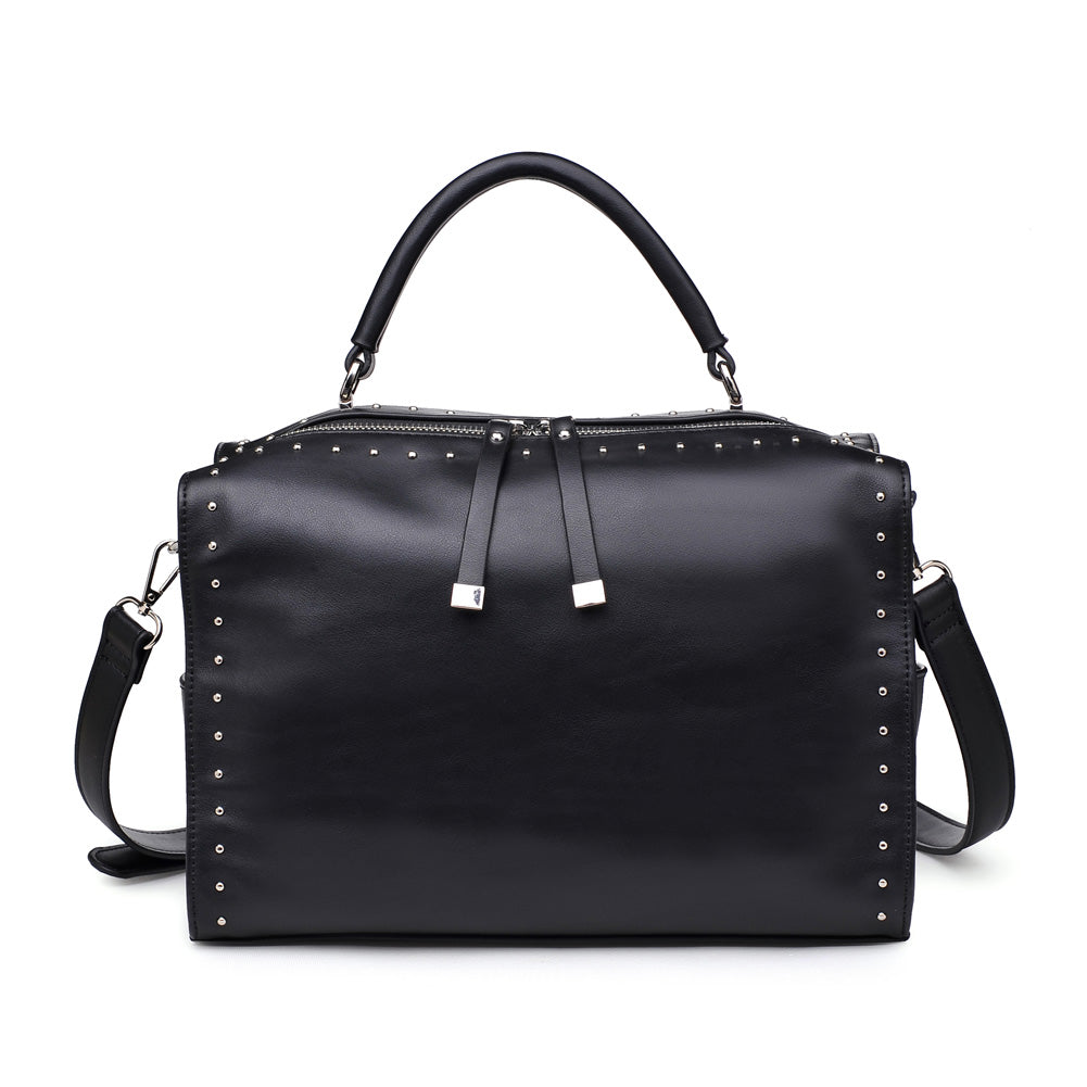 Woman wearing Black Urban Expressions Madden Satchel 840611153739 View 5 | Black