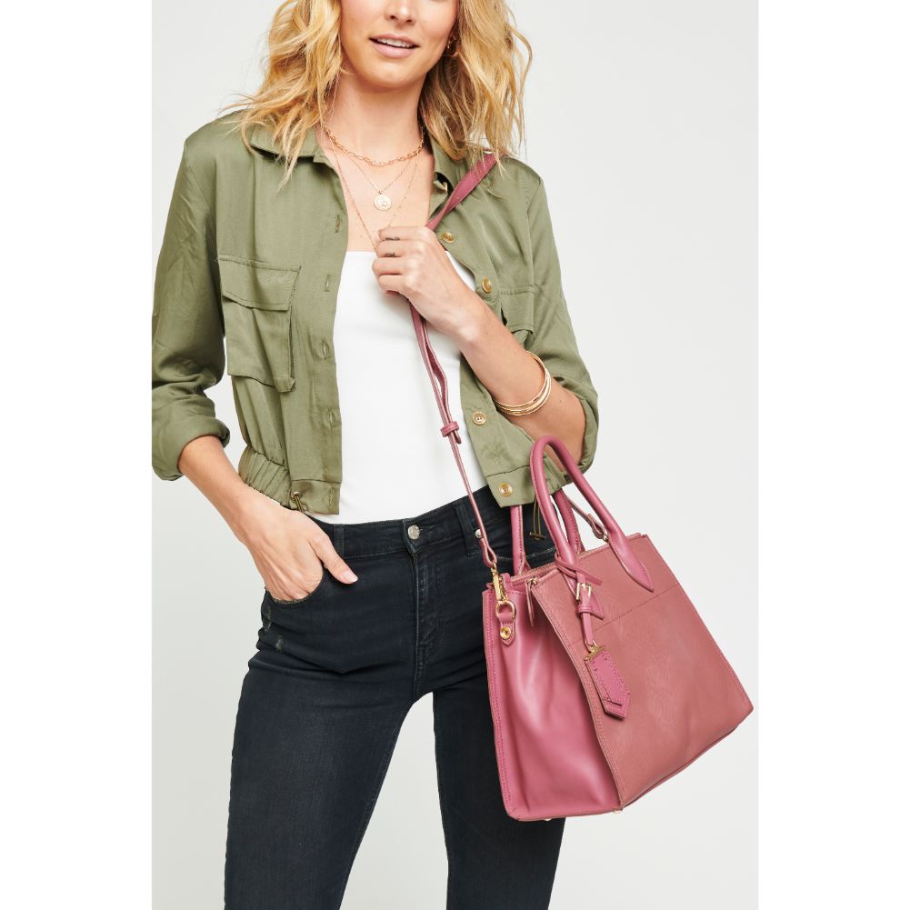 Woman wearing Mauve Urban Expressions Cooper Satchel NA-840611153555 View 2 | Mauve