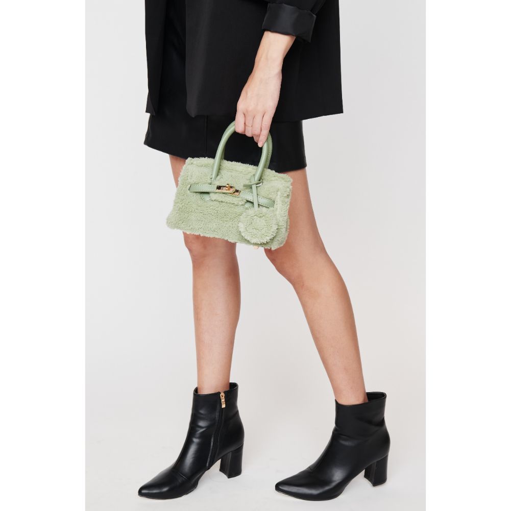 Woman wearing Sage Urban Expressions Hyacinth Crossbody 840611102652 View 3 | Sage