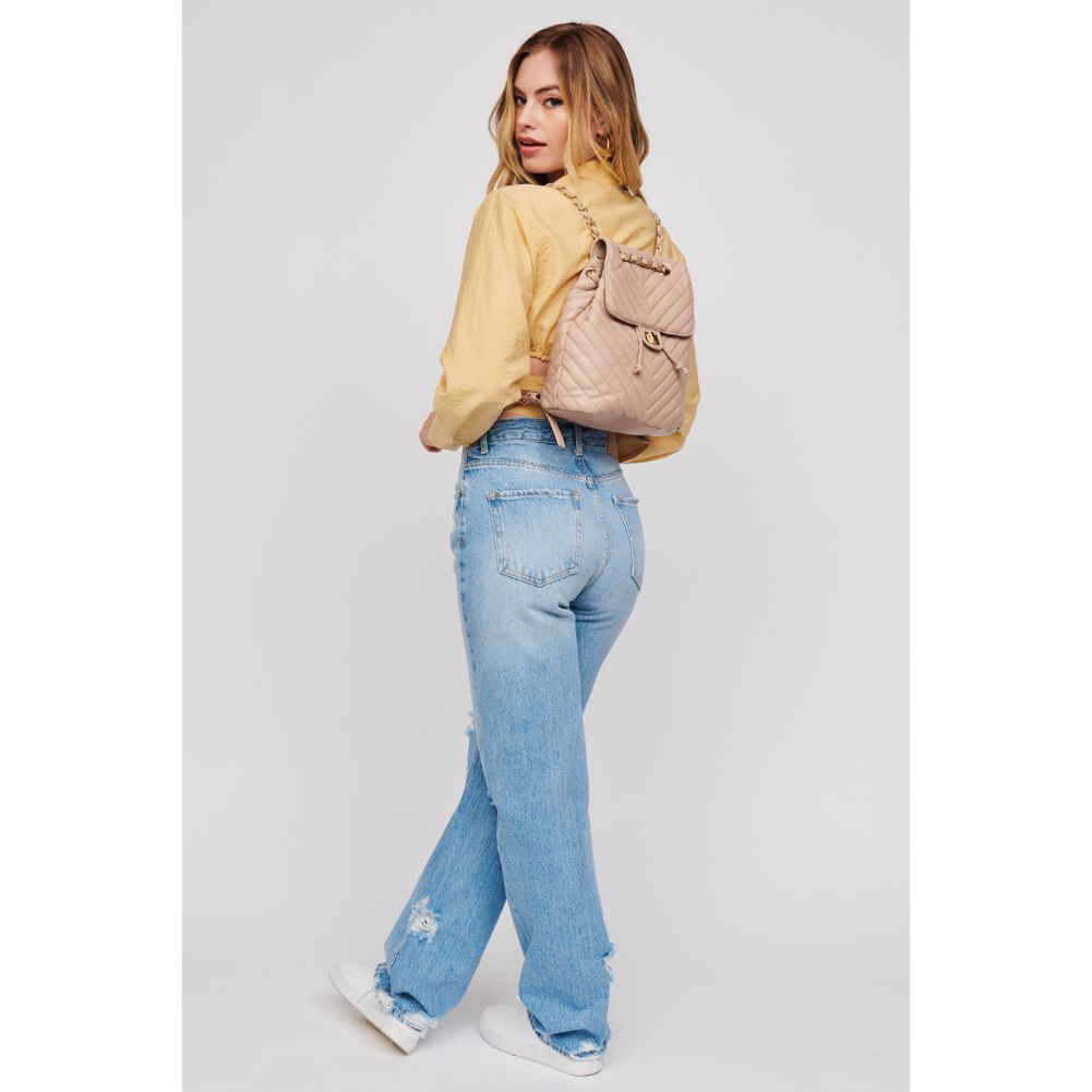 Woman wearing Nude Urban Expressions Yessenia Backpack 818209013710 View 3 | Nude