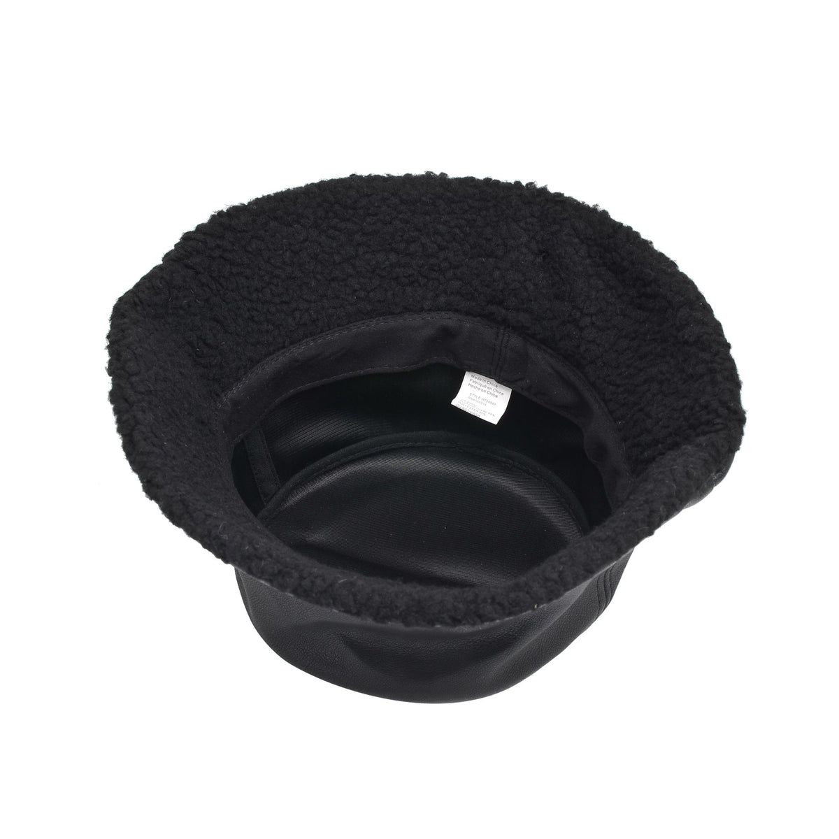 Product Image of Urban Expressions Shearling Trim Bucket Hat Bucket Hat 818209014687 View 8 | Black