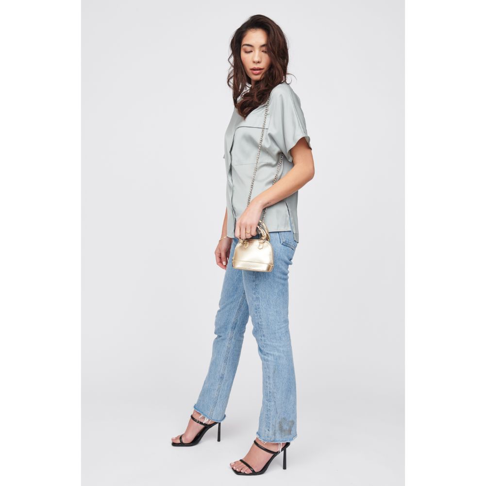 Woman wearing Gold Urban Expressions Bambi Crossbody 818209013697 View 3 | Gold