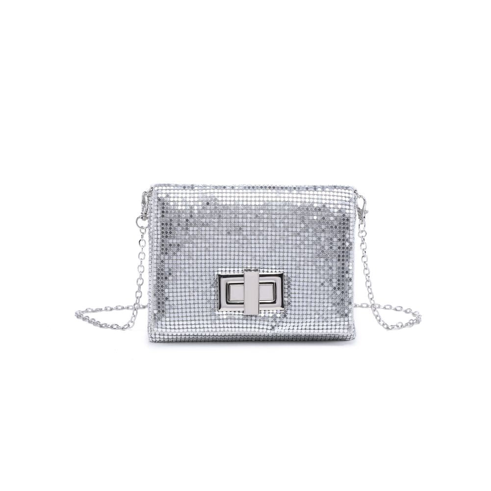 Woman wearing Silver Urban Expressions Brandy Evening Bag 818209012423 View 5 | Silver