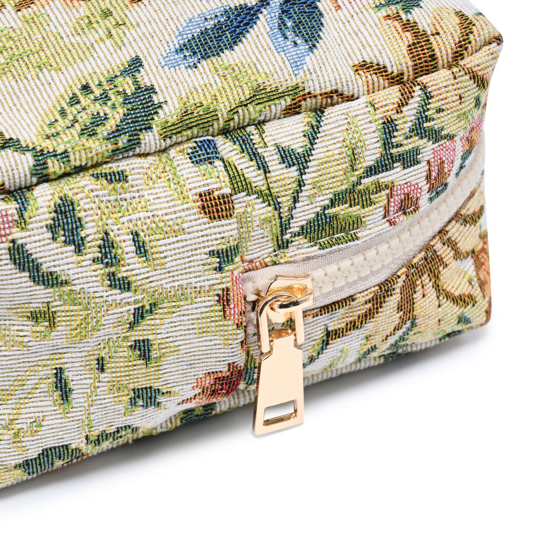 Urban Essentials Garden Tapestry Cosmetic & Travel Organizer Pouch 840504209864 View 8 | Cream