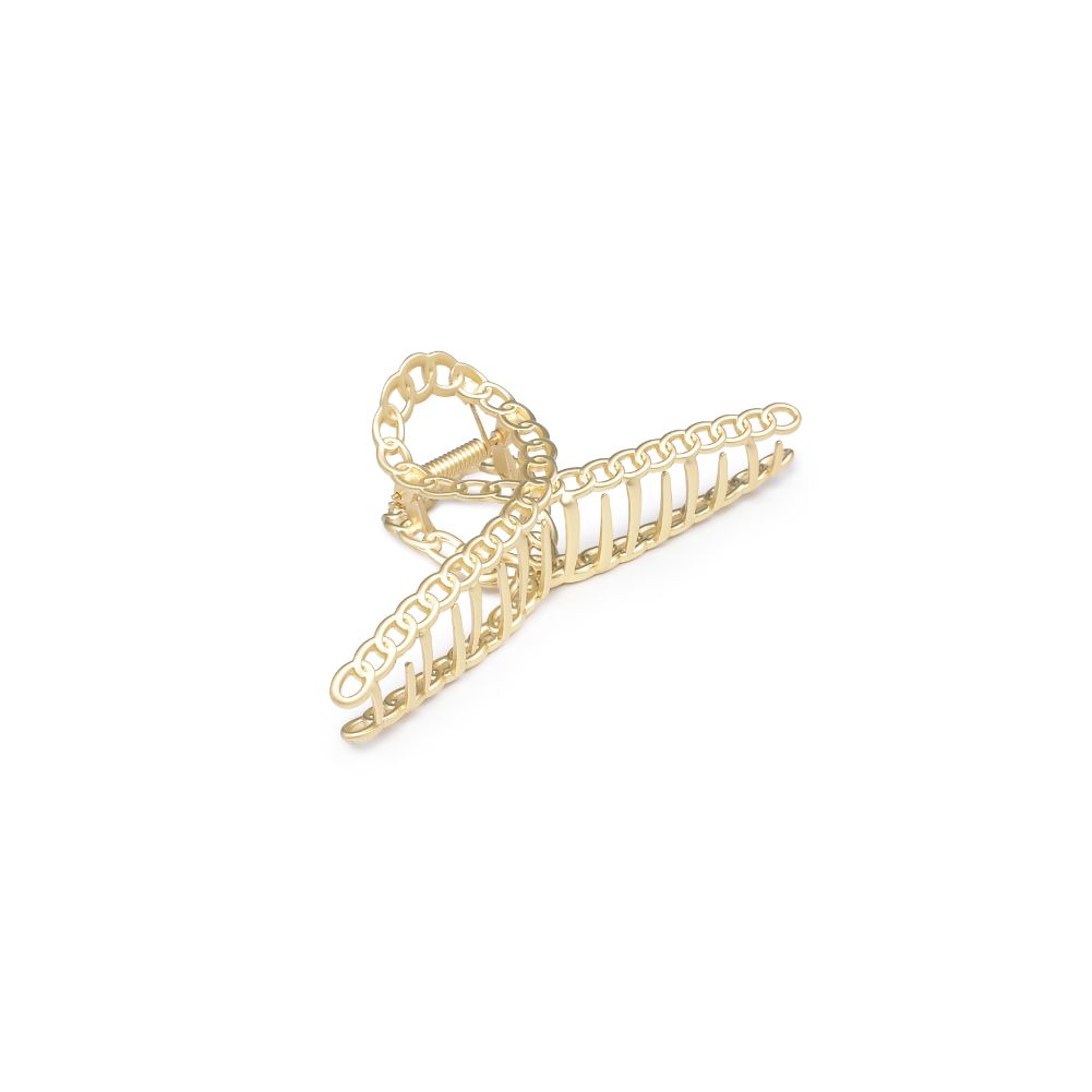 Product Image of Urban Expressions Chain Detail Hair Claw Hair Claw 818209014410 View 5 | Matte Gold