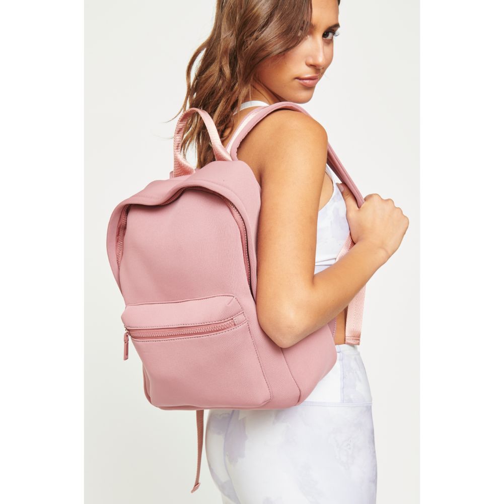 Woman wearing Mauve Urban Expressions Declan Backpack 840611180780 View 1 | Mauve