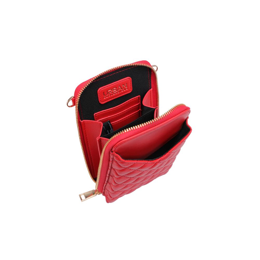 Woman wearing Red Urban Expressions Bodie Cell Phone Crossbody 840611123367 View 9 | Red