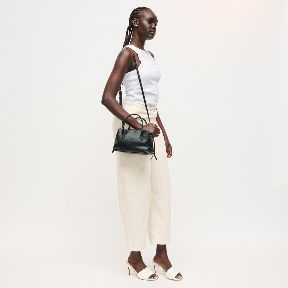 Woman wearing Black Urban Expressions Logan Crossbody 840504205347 View 2 | Black