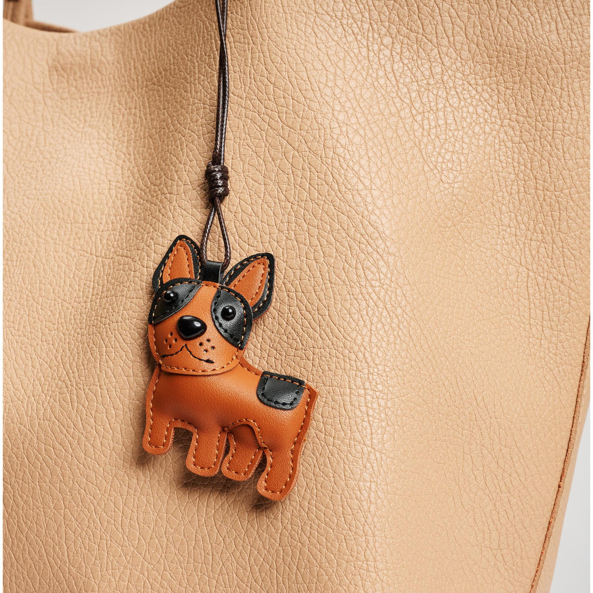 Woman wearing Tan Urban Expressions Bootie Hanging Charm 840611150769 View 1 | Tan