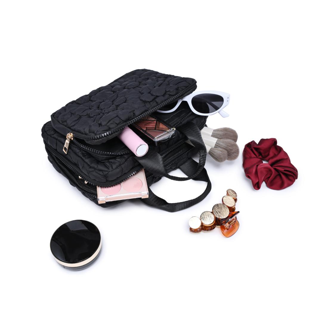 Woman wearing Black Urban Essentials Petal Plush - Nylon Travel Organizer 840611195111 View 1 | Black