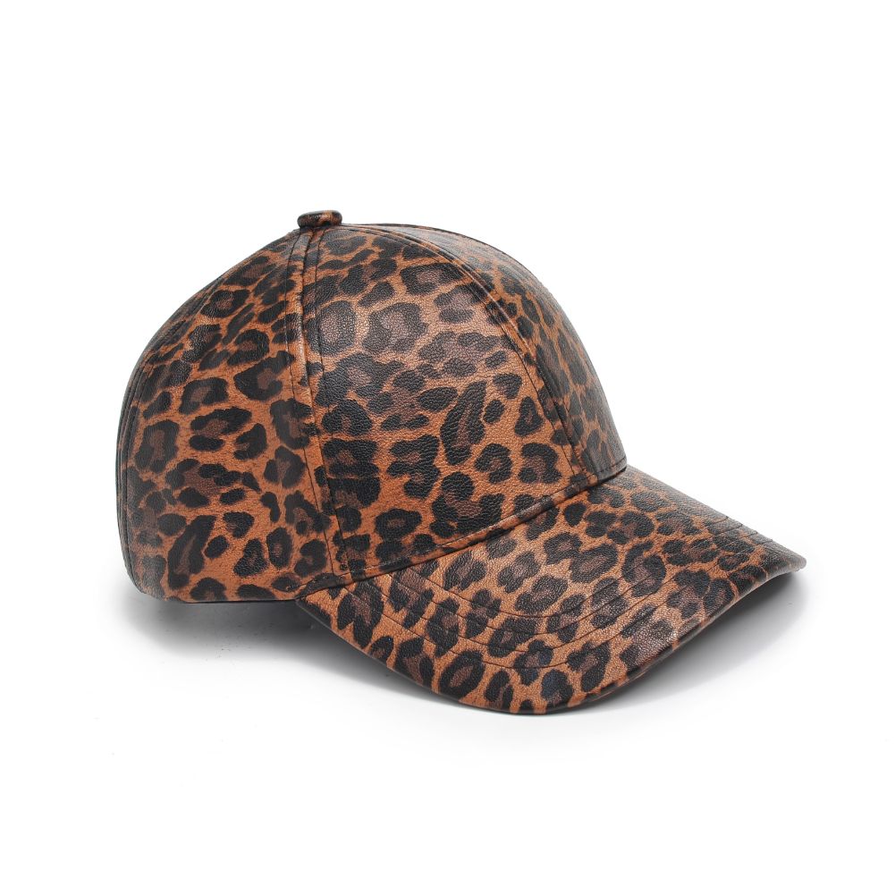 Product Image of Urban Expressions Vegan Leather Baseball Hat Baseball Cap 818209014762 View 5 | Leopard