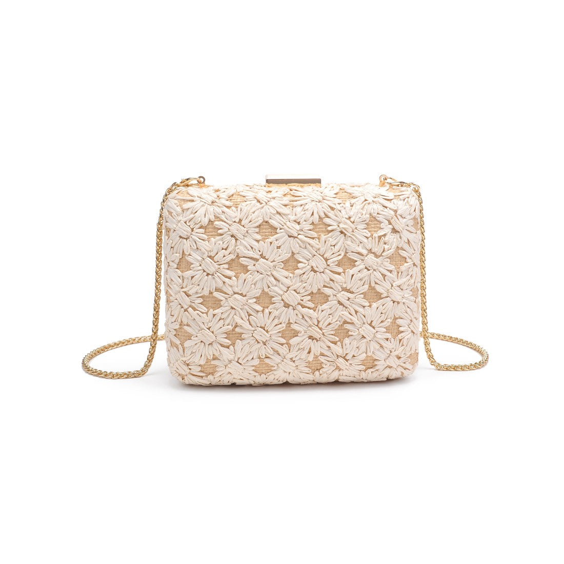 Woman wearing Ivory Natural Urban Expressions Samantha Evening Bag 840611149343 View 5 | Ivory Natural