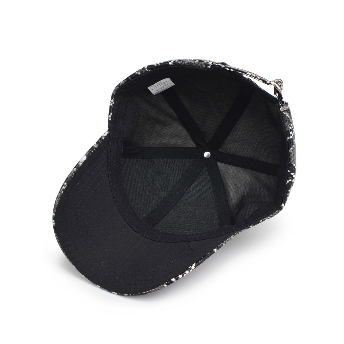 Product Image of Urban Expressions Vegan Leather Baseball Hat Baseball Cap 818209014724 View 8 | Black White Snake