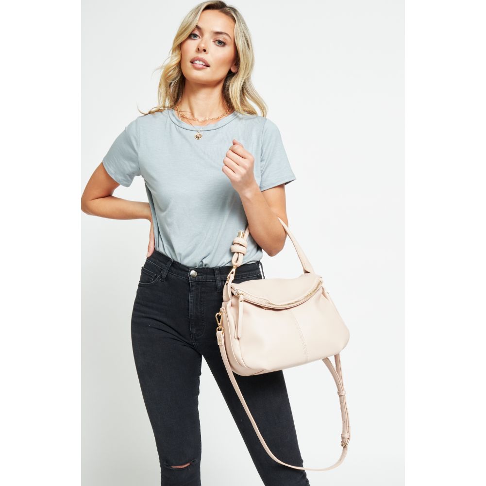 Woman wearing Natural Urban Expressions Layla Messenger 840611179050 View 2 | Natural