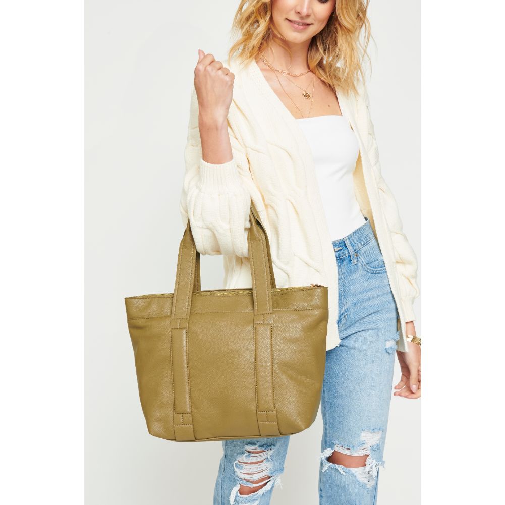 Woman wearing Olive Urban Expressions Finn Tote NA-840611156068 View 1 | Olive