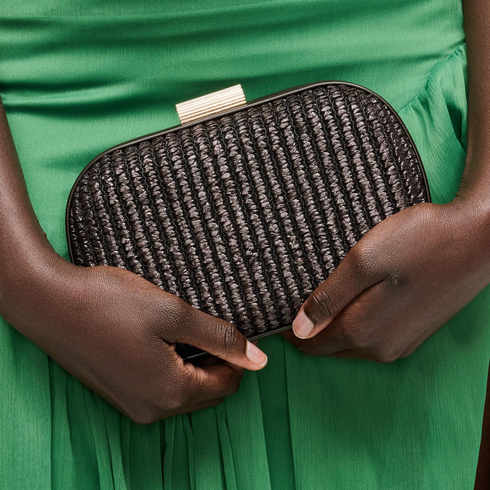 Woman wearing Ivory Urban Expressions Alix Evening Bag 840504206283 View 1 | Ivory