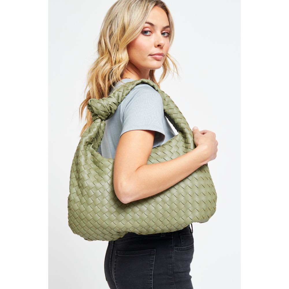 Woman wearing Matcha Urban Expressions Vanessa Hobo 840611179784 View 3 | Matcha
