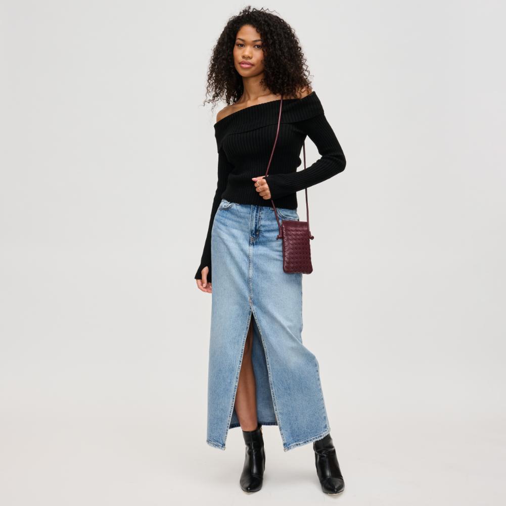 Woman wearing Burgundy Urban Expressions Jackie Crossbody 840611141972 View 4 | Burgundy
