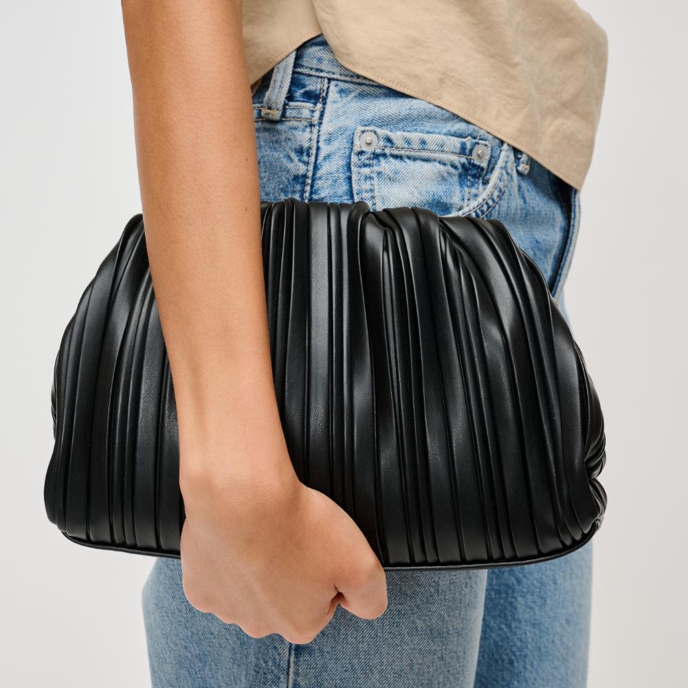 Woman wearing Black Urban Expressions Philippa Clutch 840611193827 View 4 | Black