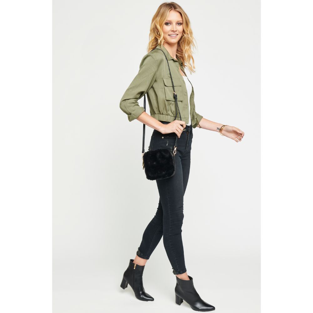Woman wearing Black Urban Expressions Sylvester Crossbody NA-840611140067 View 4 | Black