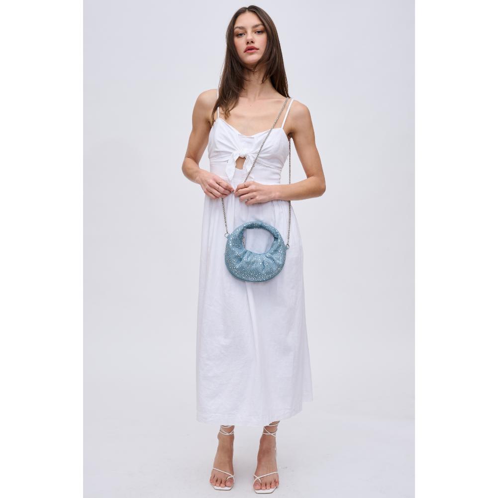 Woman wearing Denim Urban Expressions Kimmie Crossbody 840611155177 View 4 | Denim
