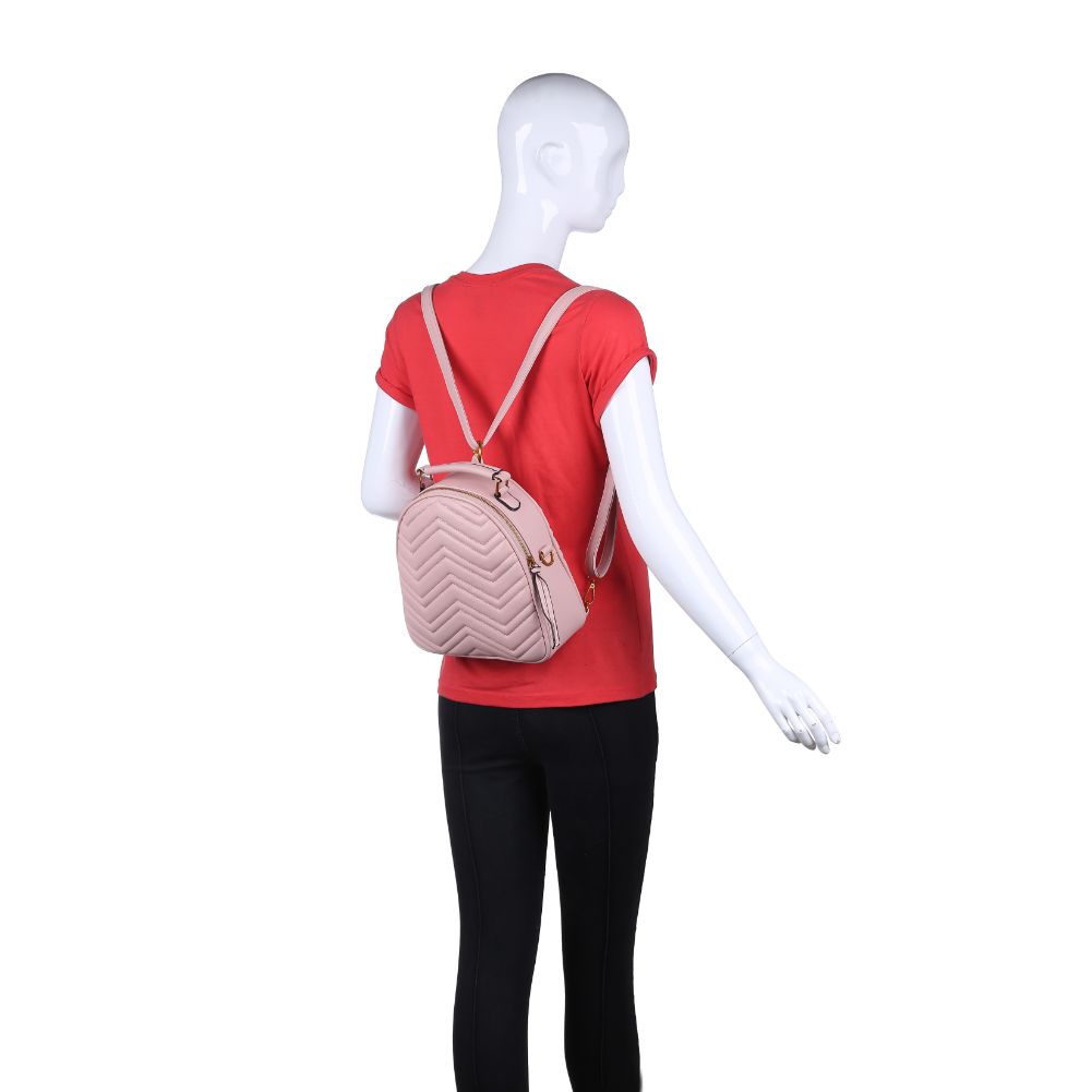 Product Image of Urban Expressions Cameron V Stitch Single Zip Backpack 840611168511 View 5 | Blush
