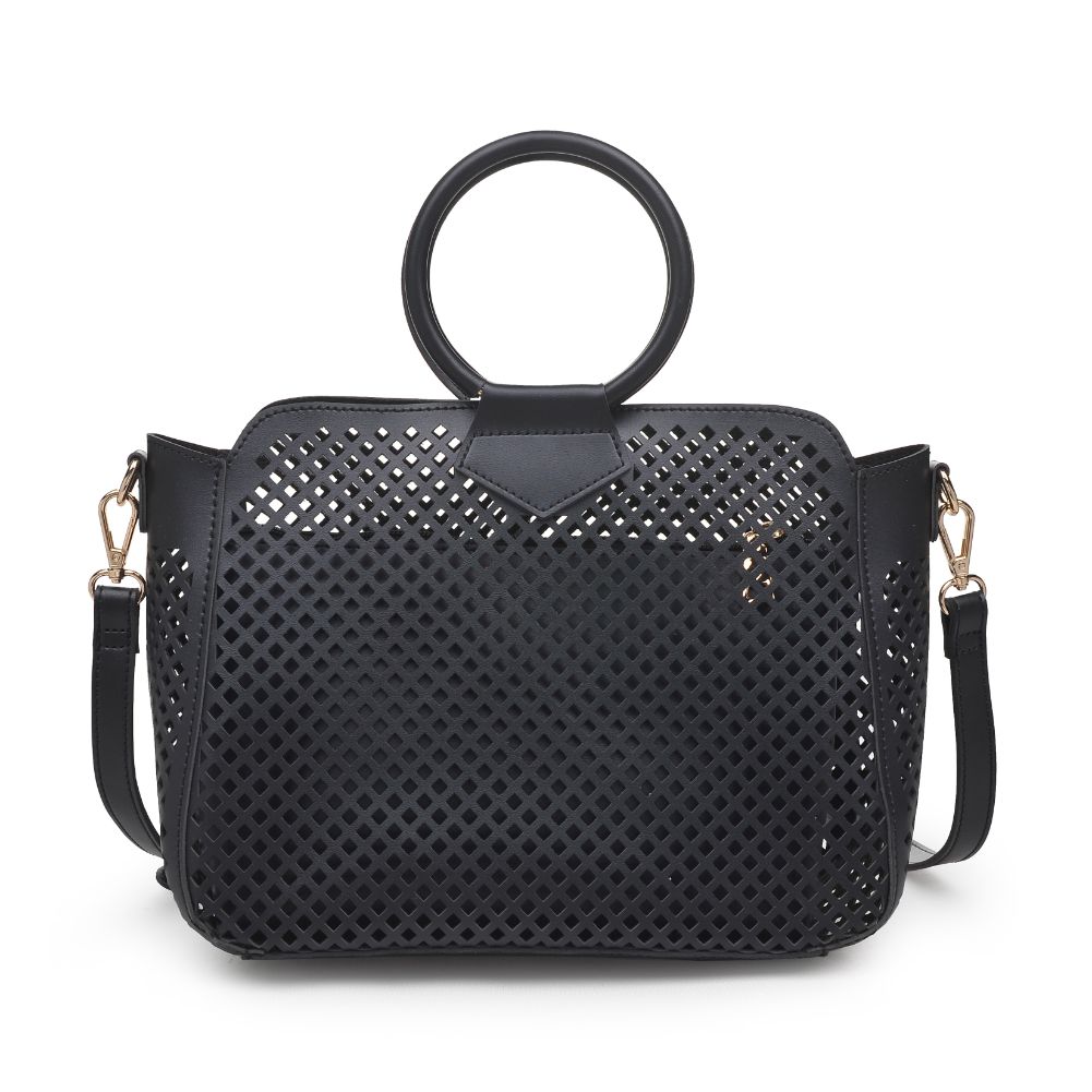 Woman wearing Black Urban Expressions Jaclyn Satchel 840611169624 View 7 | Black