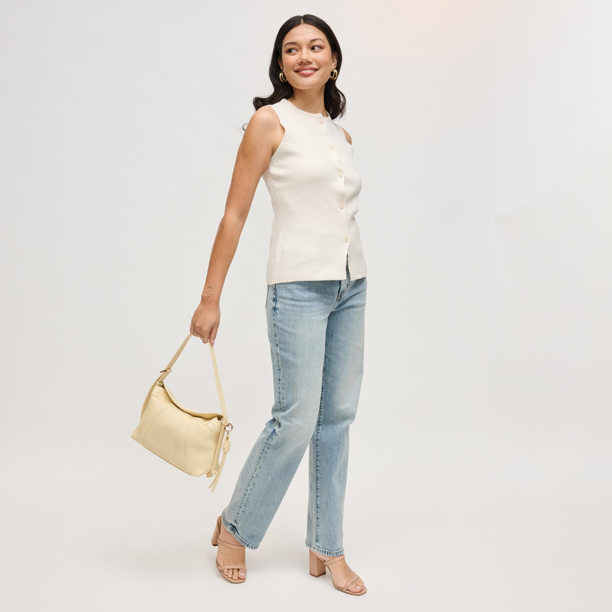 Woman wearing Butter Urban Expressions Waylon Shoulder Bag 840504205156 View 4 | Butter