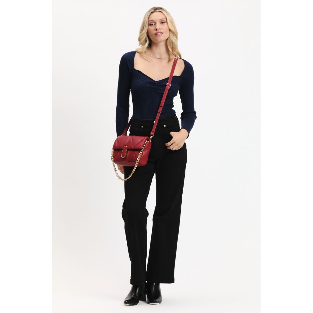Woman wearing Red Urban Expressions Anderson Crossbody 840611113795 View 4 | Red