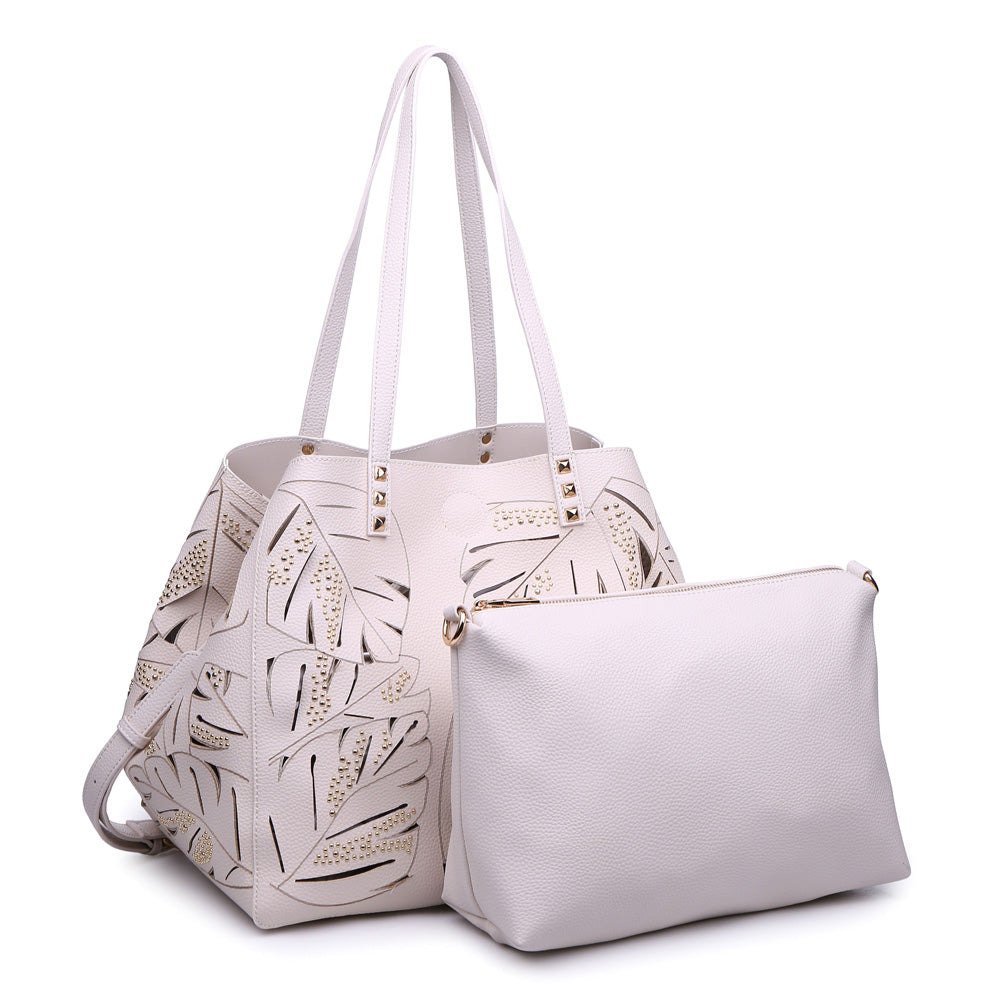 Woman wearing Cream Urban Expressions Aruba Tote NA-840611141644 View 2 | Cream