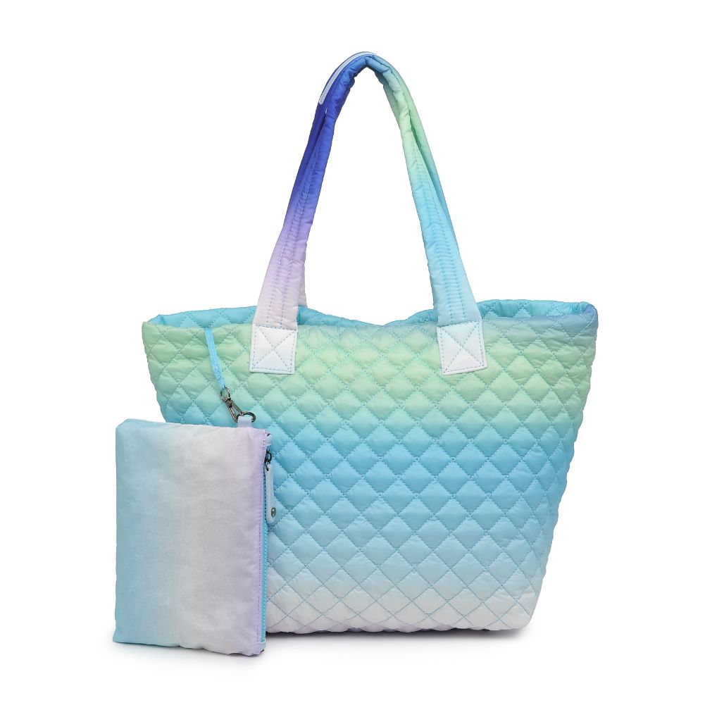 Woman wearing Sky Multi Urban Expressions Breakaway Tote 818209018487 View 5 | Sky Multi