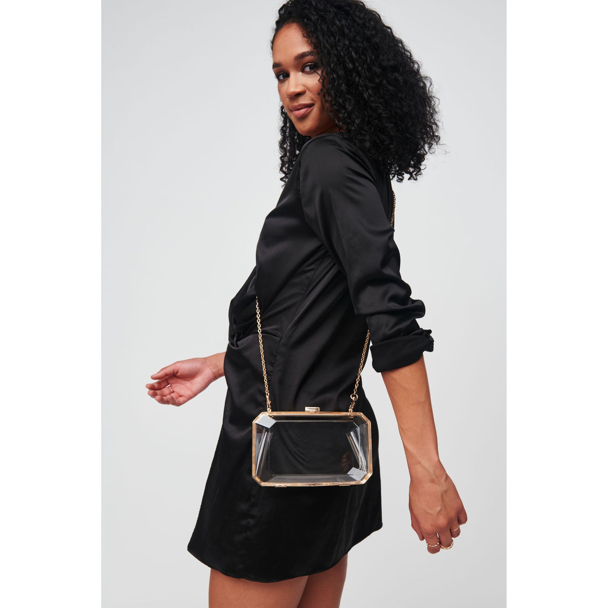 Woman wearing Clear Urban Expressions Pepa Minaudiere 818209012379 View 2 | Clear