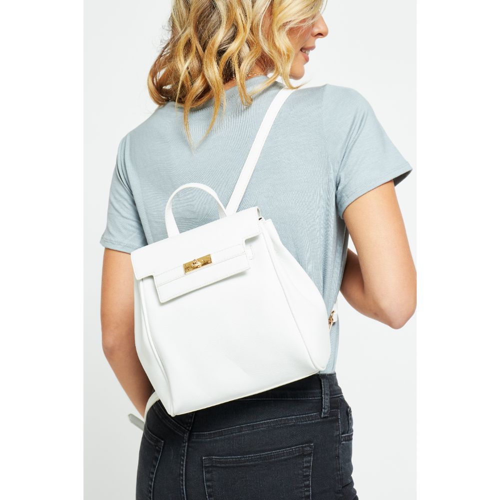 Woman wearing White Urban Expressions Turner Backpack 840611177056 View 2 | White