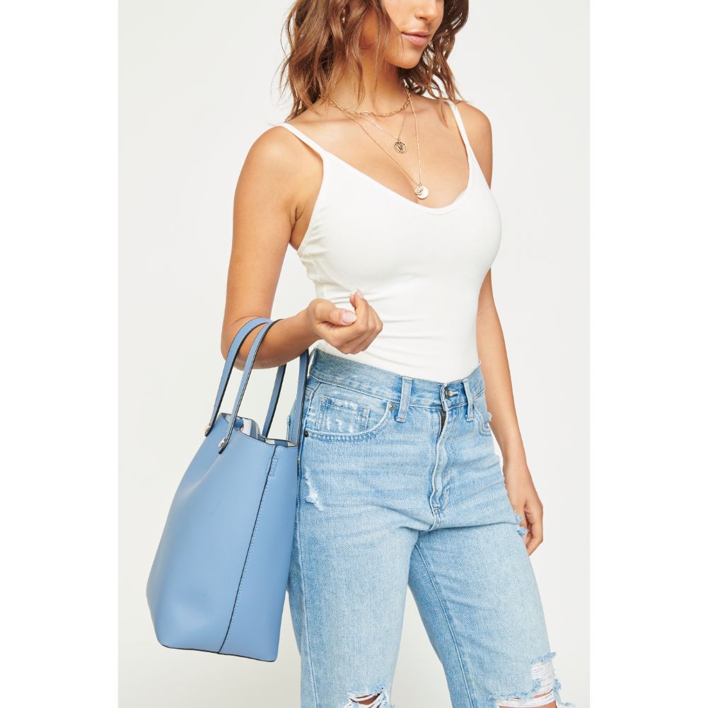 Woman wearing Denim Urban Expressions Carolina Tote NA-840611161703 View 2 | Denim