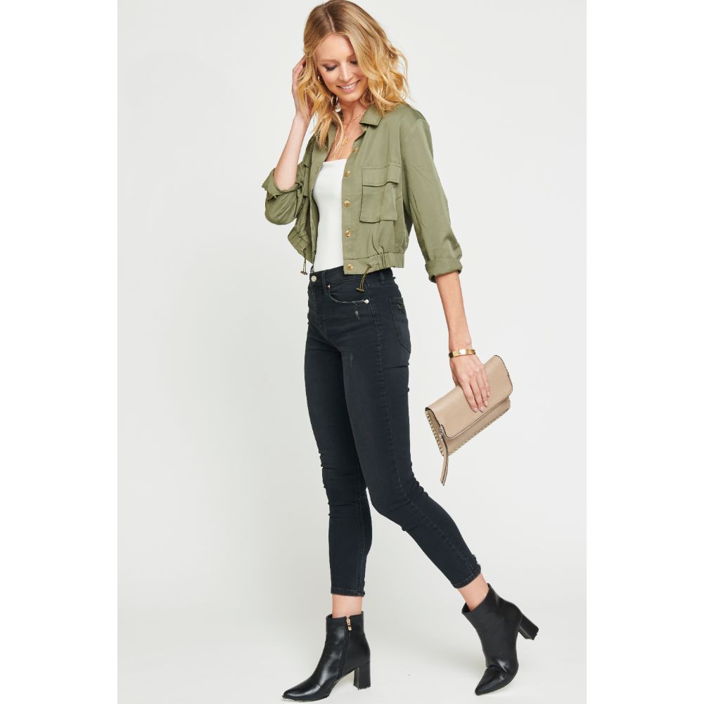 Woman wearing Taupe Urban Expressions Elizabeth Crossbody 840611131355 View 2 | Taupe