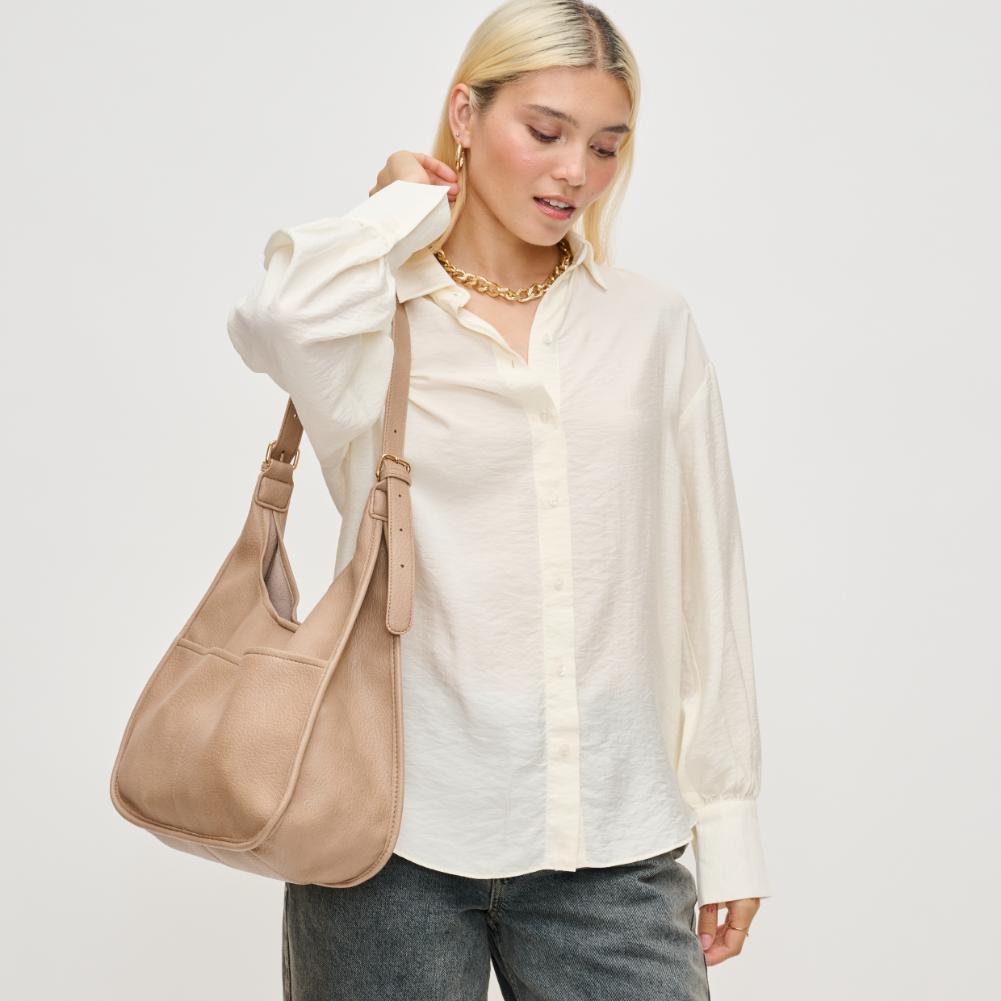 Woman wearing Black Urban Expressions Teena Hobo 840611136947 View 1 | Black
