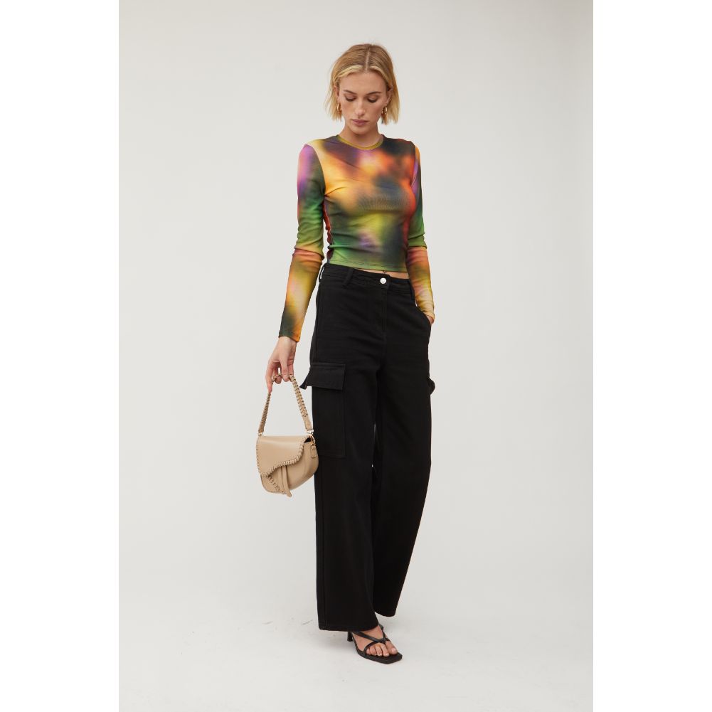 Woman wearing Sand Urban Expressions Sloane Crossbody 840611128058 View 4 | Sand