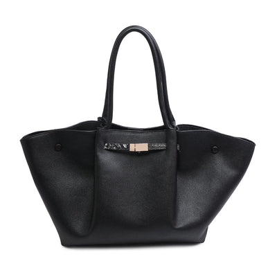 Urban Expressions Kaia - Python Trim Tote 840504214202 View 1 | Black Snake