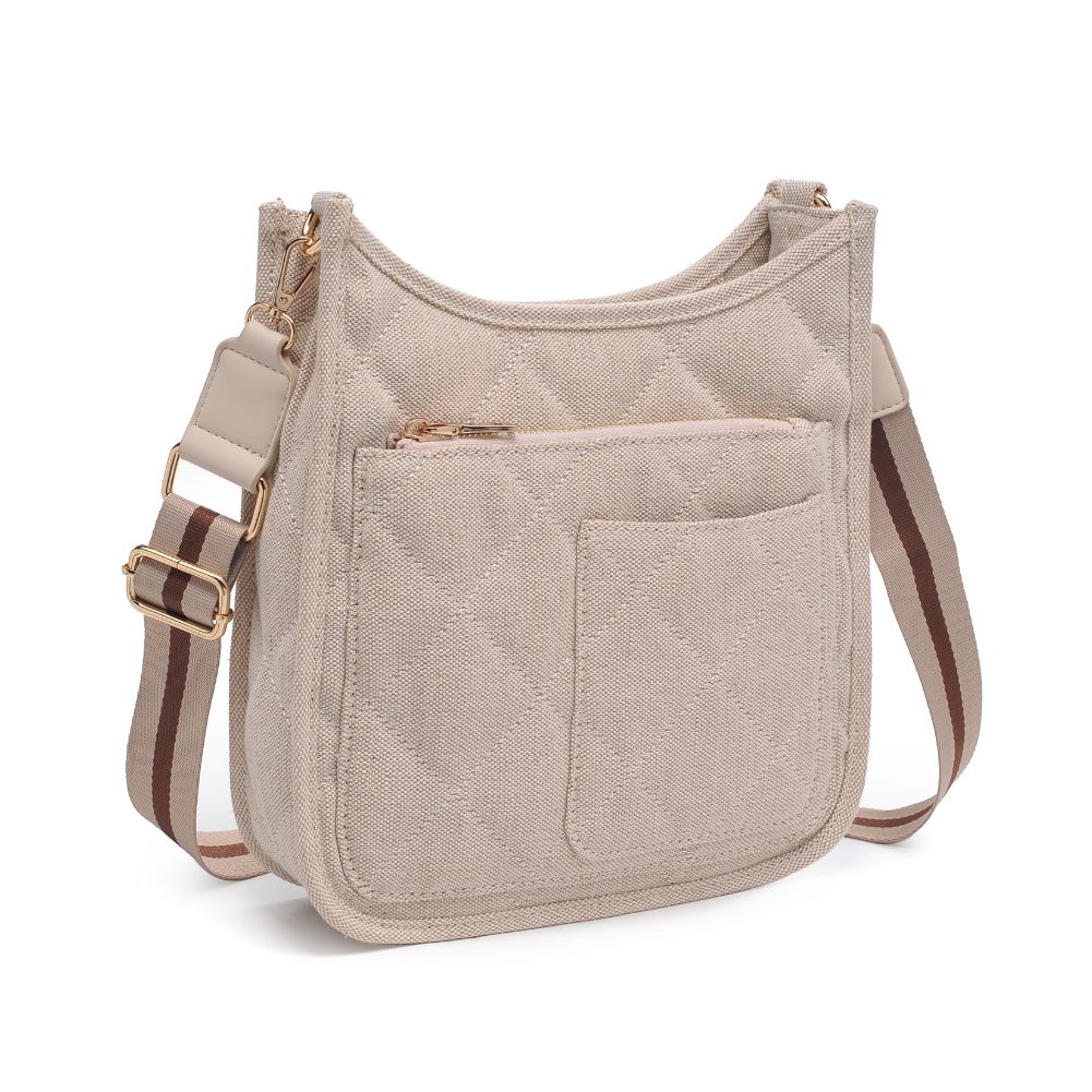 Woman wearing Oatmeal Urban Expressions Harlie Crossbody NA-840611102744 View 6 | Oatmeal