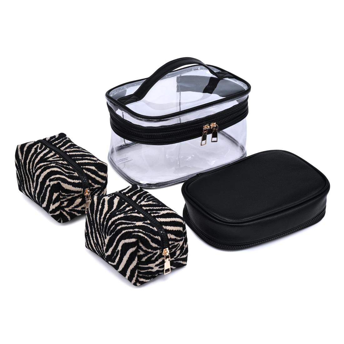Woman wearing Natural Black Urban Essentials Zebrini - 4 Piece Train Case Set 840504215797 View 1 | Natural Black