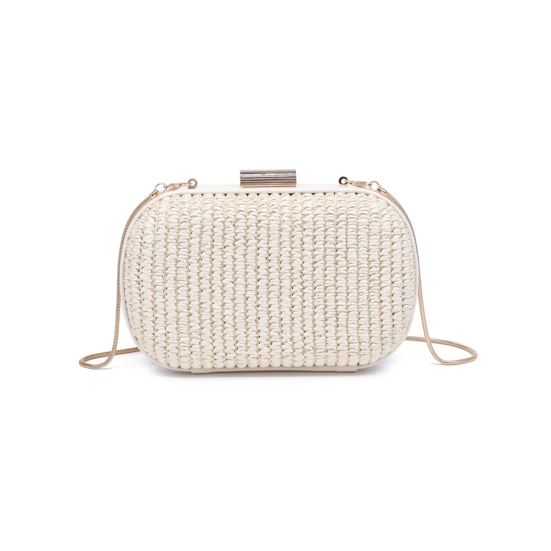 Woman wearing Ivory Urban Expressions Alix Evening Bag 840504206283 View 5 | Ivory