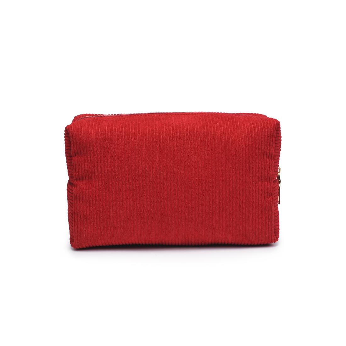 Urban Essentials Cordially Yours - Corduroy Cosmetic & Travel Organizer Pouch 840611197047 View 7 | Red