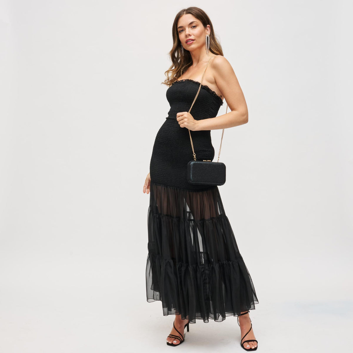 Woman wearing Black Urban Expressions Anna Evening Bag 840611199751 View 3 | Black